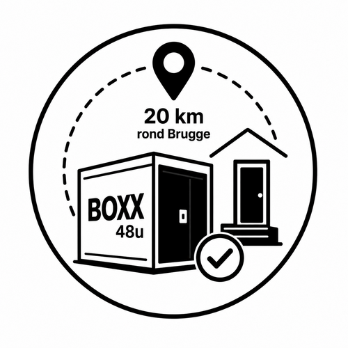 Laat de Boxx 48u voor mijn deur staan zodat ik rustig kan laden - straal 20 km rond Brugge inbegrepen. Extra km: €0,75/km.